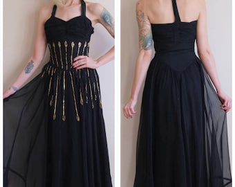 1940s Gown // Straight to My Heart Sequin Gown // vintage 40s gown