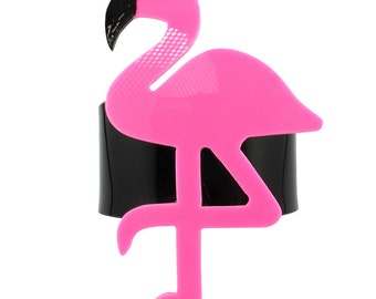 HQM Contemporary Acrylic Pop Art Flamingo Cuff