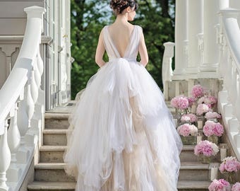 Wedding gown, bridal gown, unique wedding dress, tulle wedding dress, bohemian wedding dress, princess gown, wedding dress - Gaia