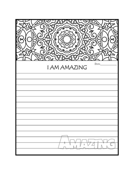 Journal Page Printable Journal Pages I AM Amazing Coloring