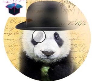 1 cabochon clear 20mm panda theme