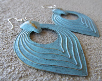 LARGE Blue Earrings- BOLD earrings