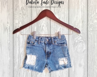 TODDLER Cut Off Shorts, 6X Shorts, Little Girls Shorts, Ripped Jean Shorts, Lace Patched Shorts, Denim Shorts, Boho Shorts, Bohemian Shorts