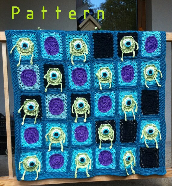 Items similar to Mr. Mike Wazowski crochet blanket pattern/afghan