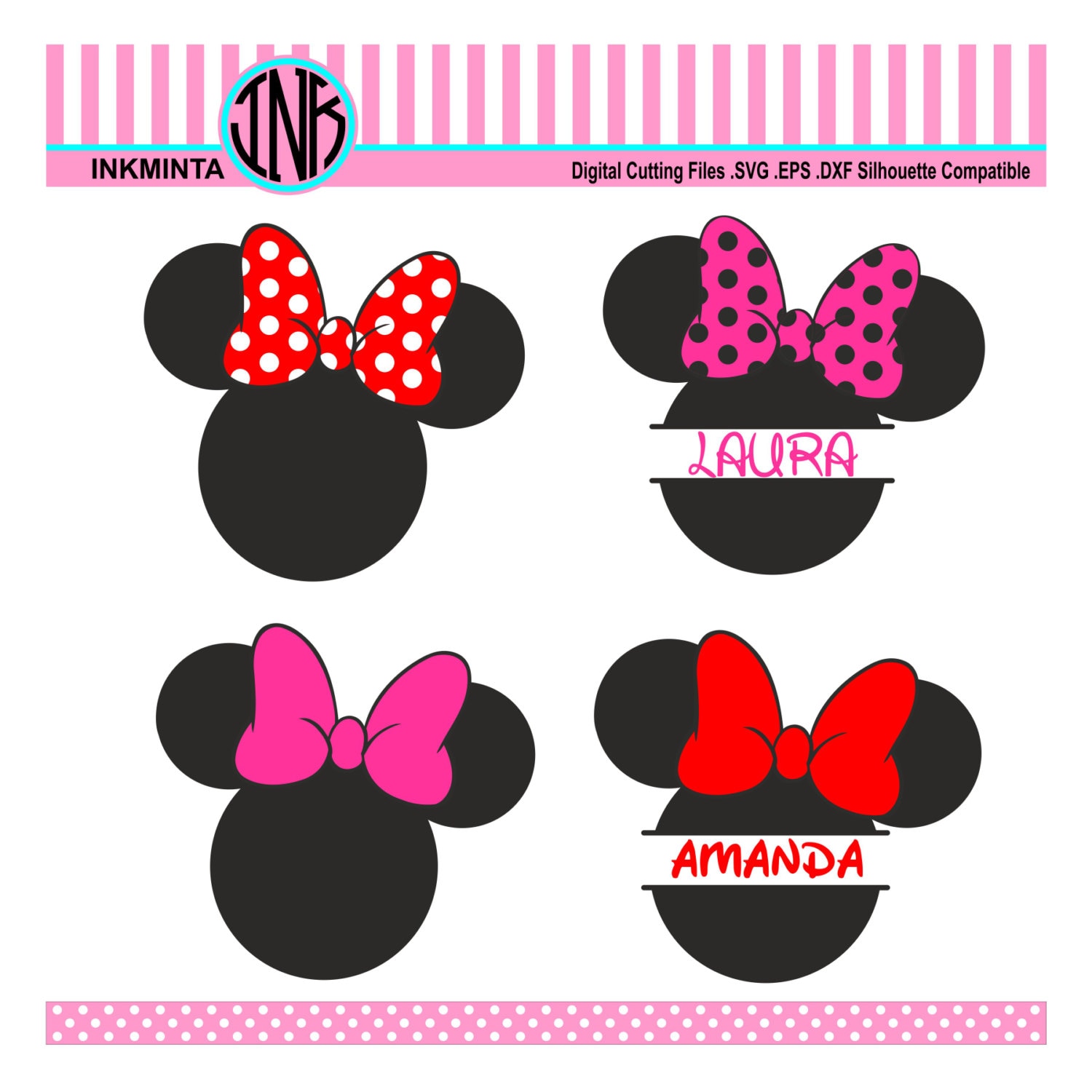 Minnie Mouse Monogram Svg 