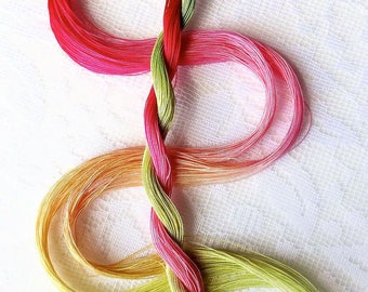 Size 80 "Rhubarb Pie" hand dyed thread 6 cord cordonnet tatting crochet cotton