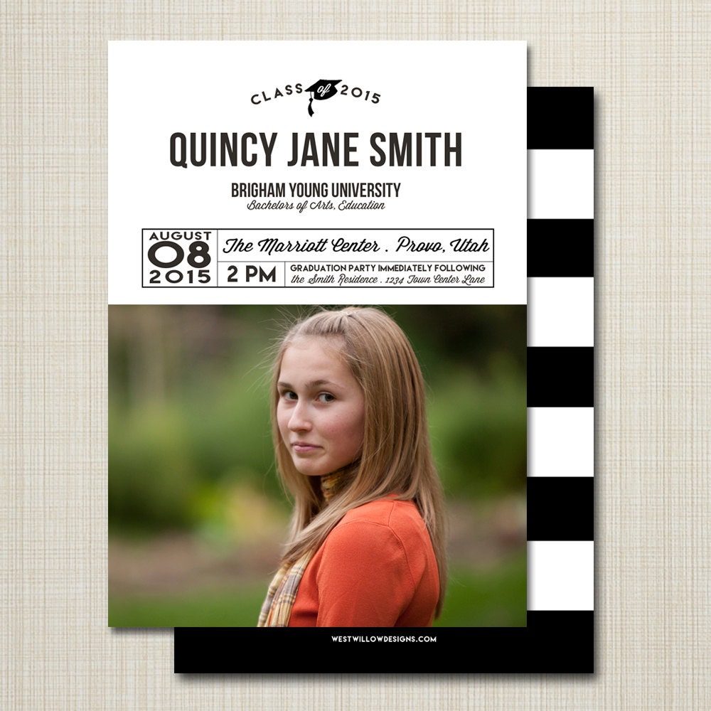photo graduation announcement printable grad chart.