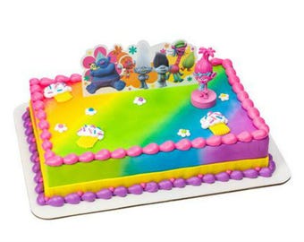 Trolls Movie figurine cake decoration Decoset cake topper set toys