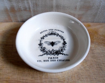 Vintage - Paris - cicada Forges Hotel SOAP - dish ceramic
