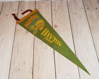 Vintage Dayton Ohio Felt Souvenir Pennant