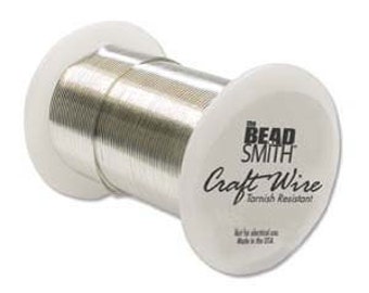Tarnish Resistant 26 ga. Silver Plated Wire, Round, 34 yds, Beadsmith Non Tarnish