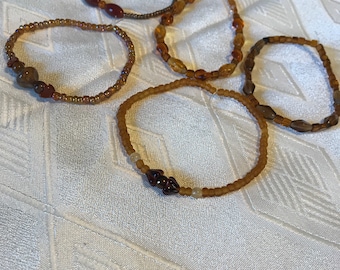 Glass beaded bracelets 5 peice set