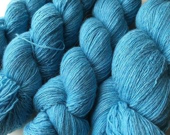 Reclaimed Lace Yarn - Merino/Rayon/Angora/Cashmere - Sky Heather