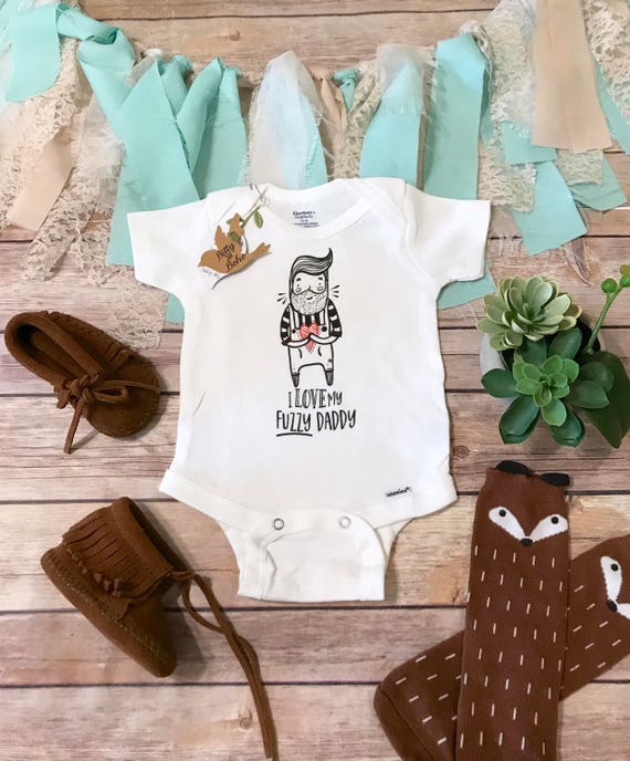 Beard Onesie Hipster Baby Clothes Fuzzy Daddy Onesie I