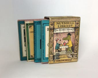1st Edition Maurice Sendak, Nutshell Library, Set of Four Books, 1962, Miniature