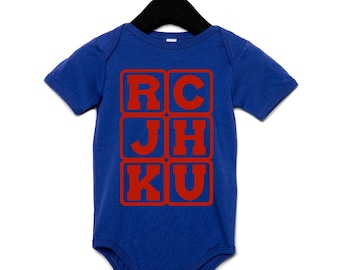 Rock Chalk Jayhawk KU Baby Onesie | Kansas Baby | Royal Blue | RCJHKU | Kansas Jayhawks | College | Boy Girl KU Alumni Parents | Baby Shower
