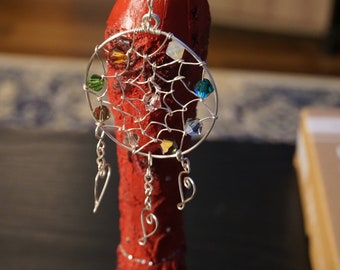 dream catcher necklace charm (with 24 inch chain)