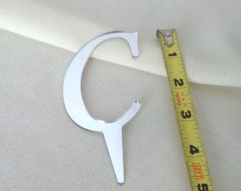 Wedding Bridal accessories decoration Cake Topper Initial "C" silver Monogram DIY cakes decor supply cheap cake top mirrored letter