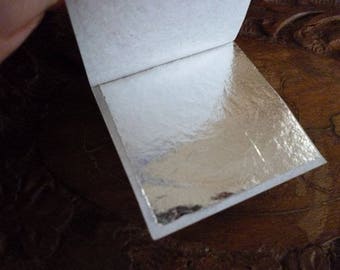 silver leaf square 28mm pieces on paper single sheets 10 pack