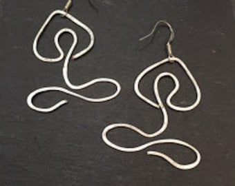 Handmade Silver Yoga Earrings - Lotus Pose SALE