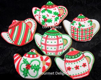 Christmas Teapot Cookies - 12 Cookies
