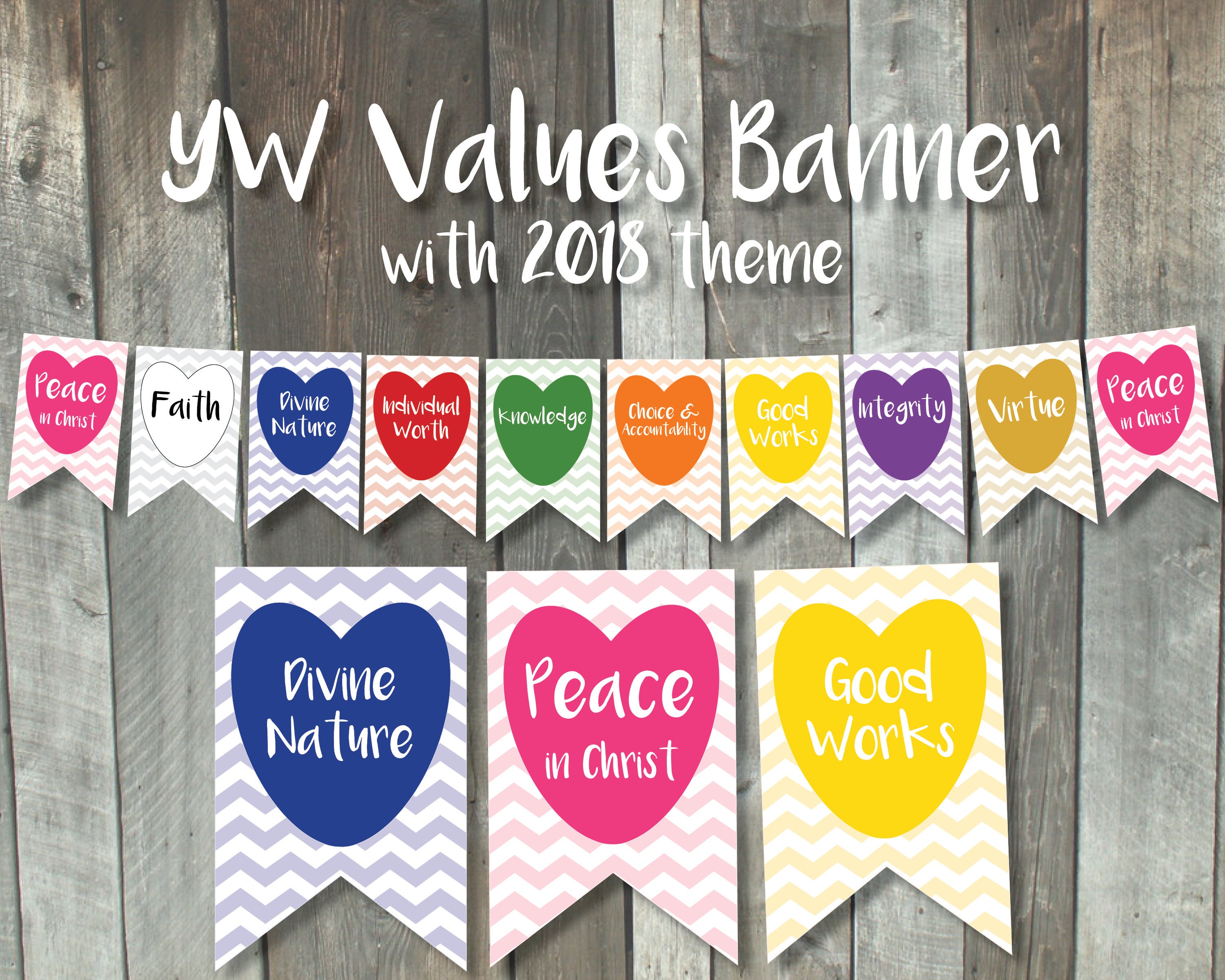 Printable Young Women Values Banner LDS New Beginnings