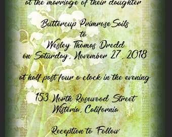 Snowbell - Spring Wedding Invitation Template- CUSTOMIZABLE