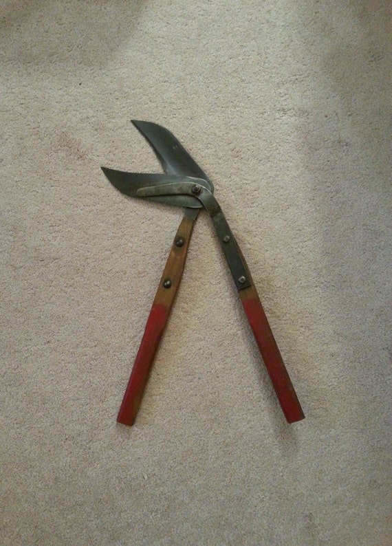 Antique Hedge Trimmers Angled Shears Vintage Pruning Shears