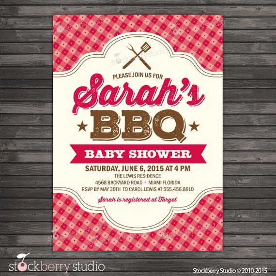 BBQ Baby Shower Invitation Printable Baby Q Invitation