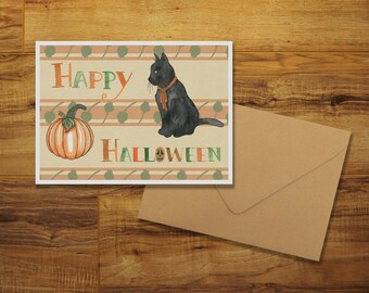 Halloween Black Cat Greeting Card