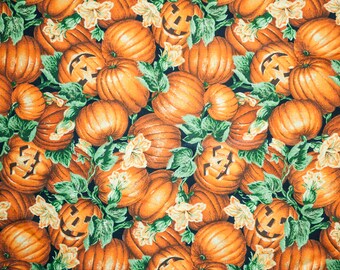 VIP Cranston Vintage Pumpkin Patch 100% COTTON FABRIC Halloween