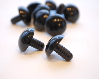 18mm Safety Eyes in Black - 5 Pairs