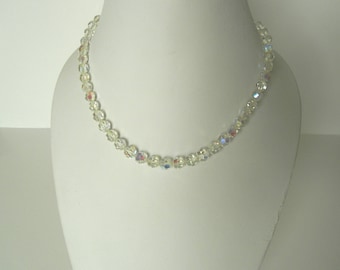 Vintage aurora borealis crystal necklace