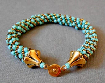 teal beaded bracelet, seed bead, bead jewelry, bead bracelet, boho jewelry, native american jewelry, gift for her, christmas gift