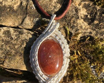 Sunstone Silver Filled Pendant