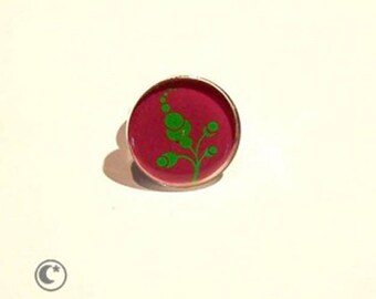 Ring made Carolune, Funky ring "Spring bud" eggplant, Adjustable ring