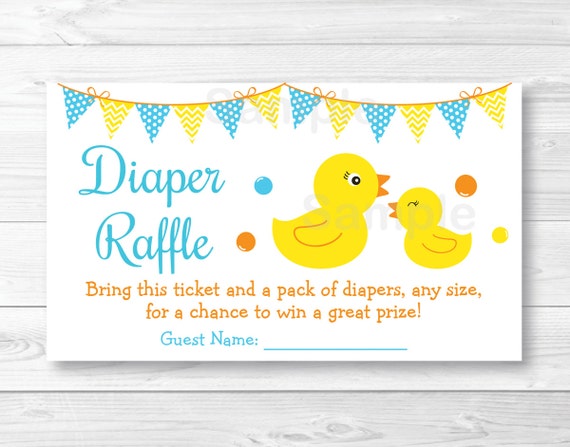 Cute Rubber Duck Diaper Raffle Tickets / Rubber Duck Baby