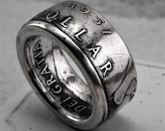 SILVER 1951 Canadian Dollar Coin Ring