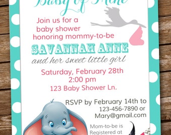 Dumbo Baby Shower Invitation- Baby of Mine