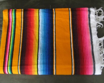 Vintage Mexican Colorful Serape Throw Wall Hanging