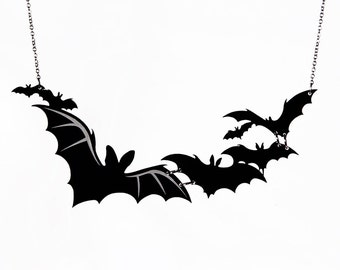 Cloud of Bats Necklace - Laser Cut Necklace (C.A.B. Fayre Original Design)