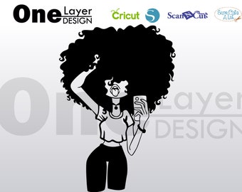 Afro teen girl, beautifull, files SVG File, T-Shirt SVG, Png - Pdf - Eps - svg -Personal Use- Cricut,Silhouette,Cameo,Iron on Vinyl