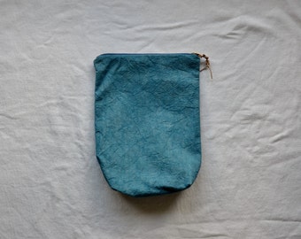 Wash bag case travel holiday natural dyes light blue organic hemp waterproof minimalist bags boho bath hotel soap shave dopp rustic makeup