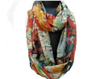 Infinity scarf/ loop scarf/ circle scarf/ tube scarf / multicolored scarf / cotton scarf/ gift ideas.