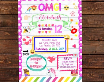 Emoji invitations instant download - Emoji Invitations - Emoji Party Invitations - Emoji Birthday - PDF Editable #DPIEMJ8171