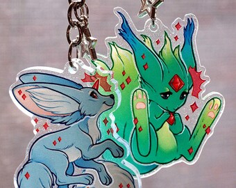 Final Fantasy Carbuncle Glitter Charm Keychain