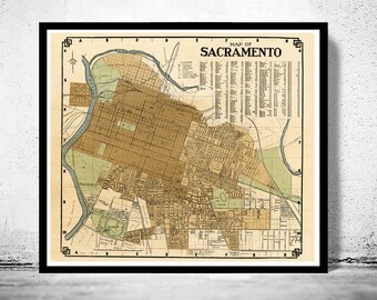 Old map Sacramento California 1920