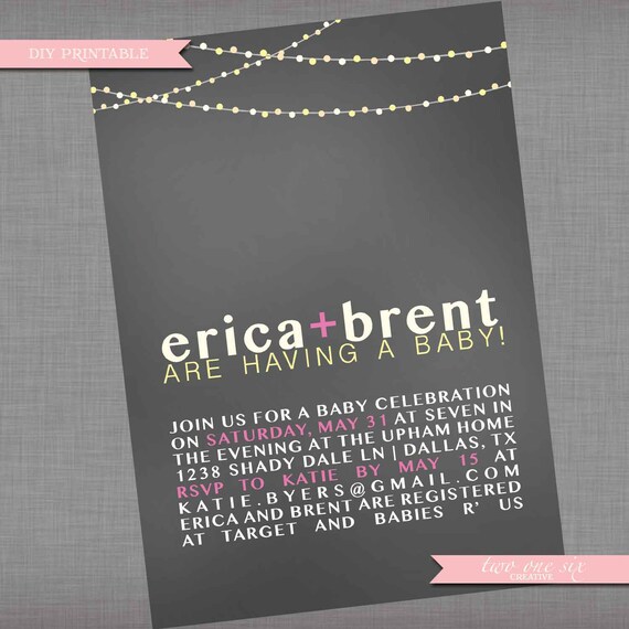 Coed Baby Shower Invitation Couples Shower Backyard String