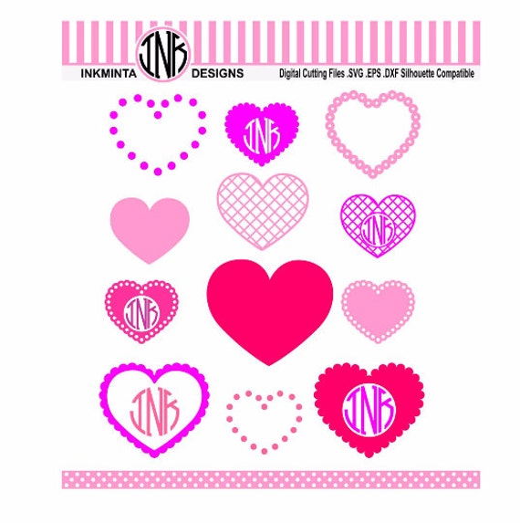 Download Heart svg love svg files heart monogram dxf instant download