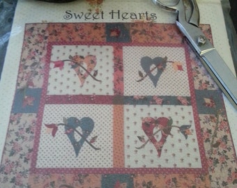 Heart Wallhanging Quilt Stitchery paper pattern